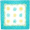 mouchoir amore turquoise femme 100% coton 45cm